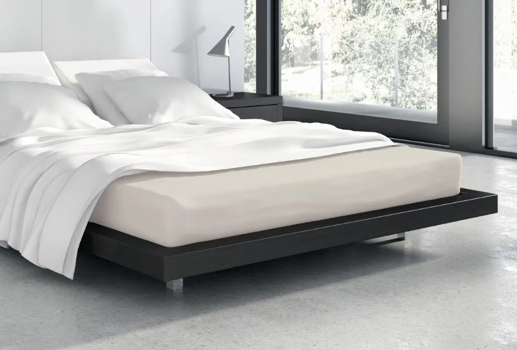 Prześcieradło frotte z gumką VANILLE 90X200+25 bawełna 80% kremowy - FARO_20528