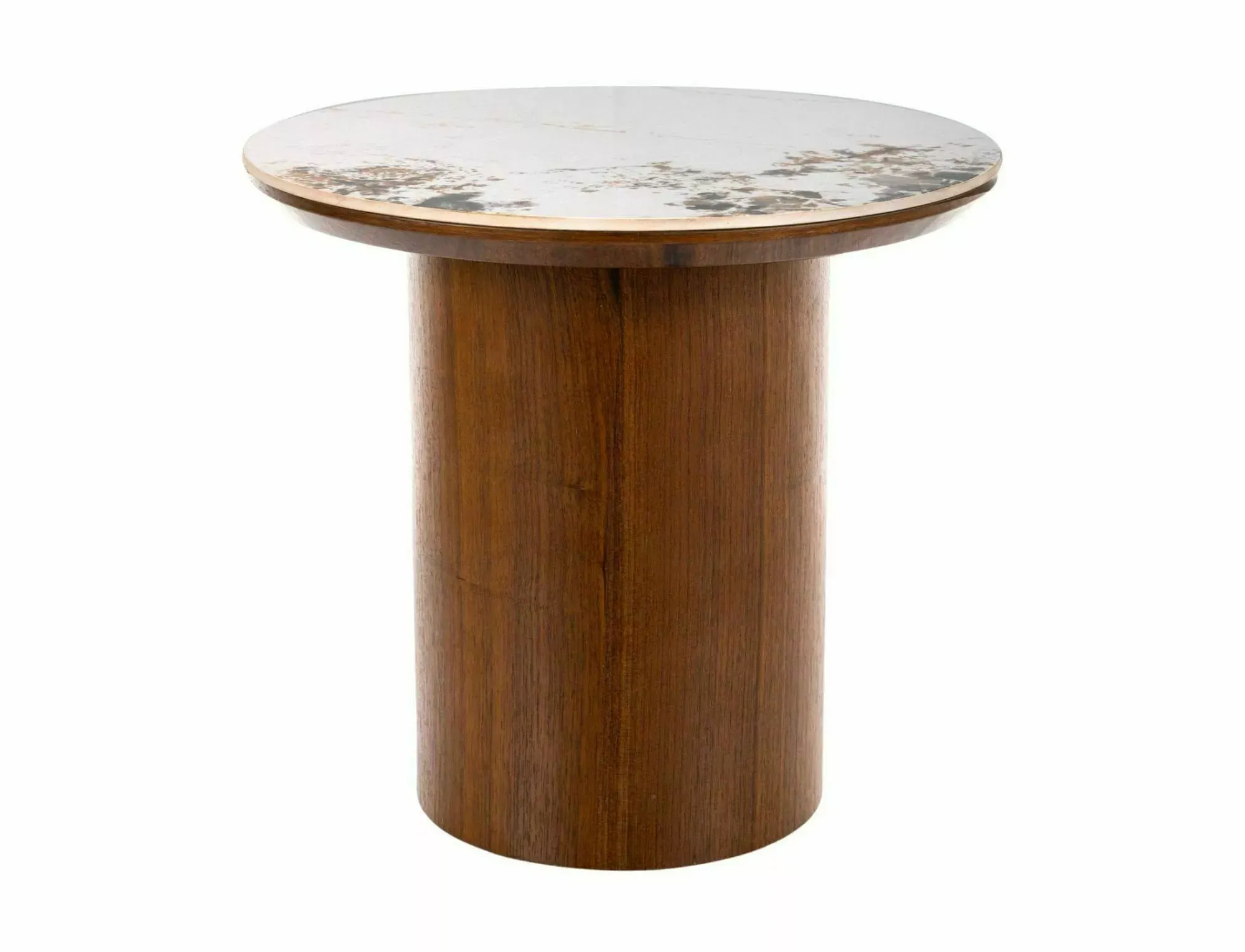 Stolik kawowy RONDO FI45X50 biały pandoro orzech Stolik kawowy RONDO FI45X50 biały pandoro orzech