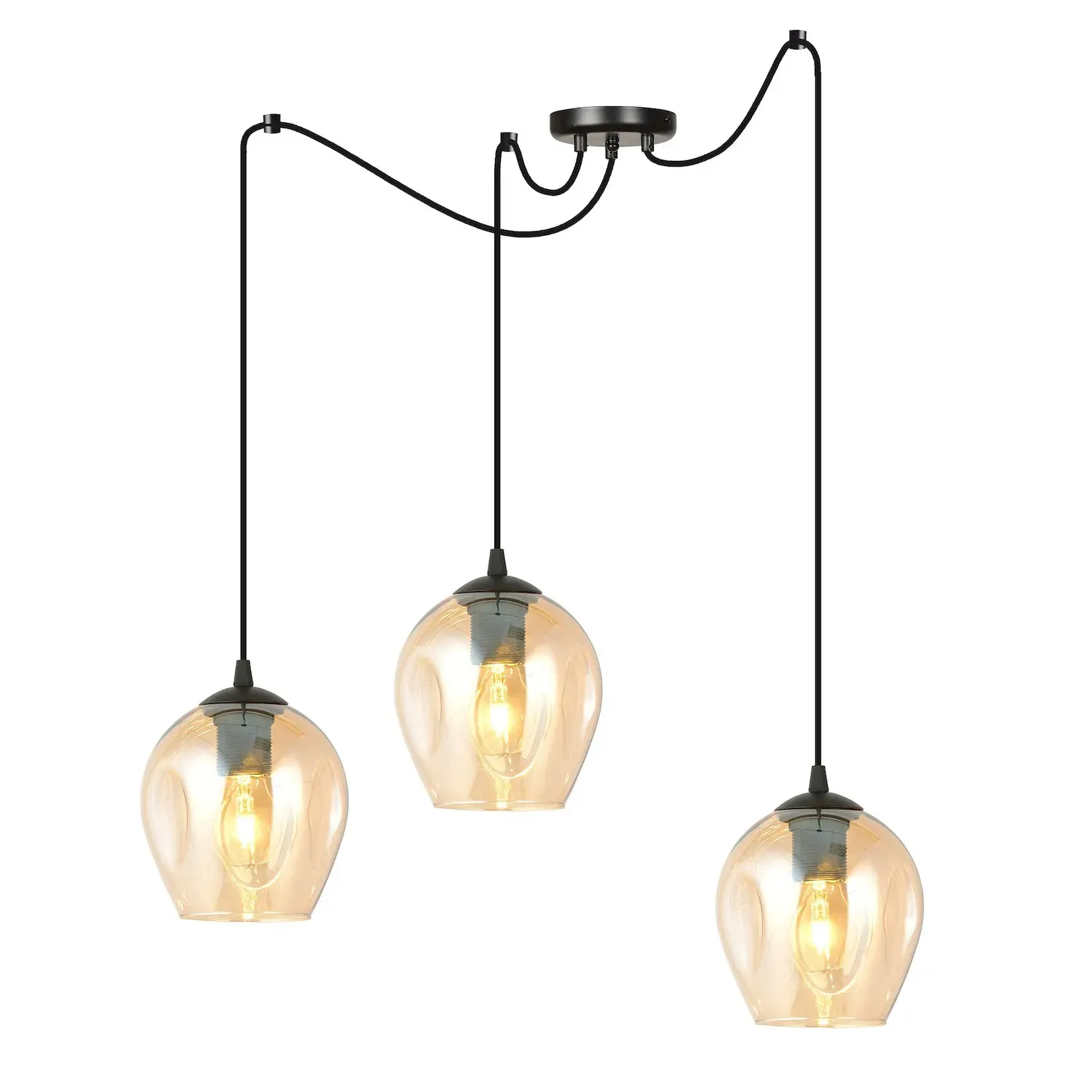 Lampa wisząca pająk LEVEL 3 czarny miodowy - 758/3