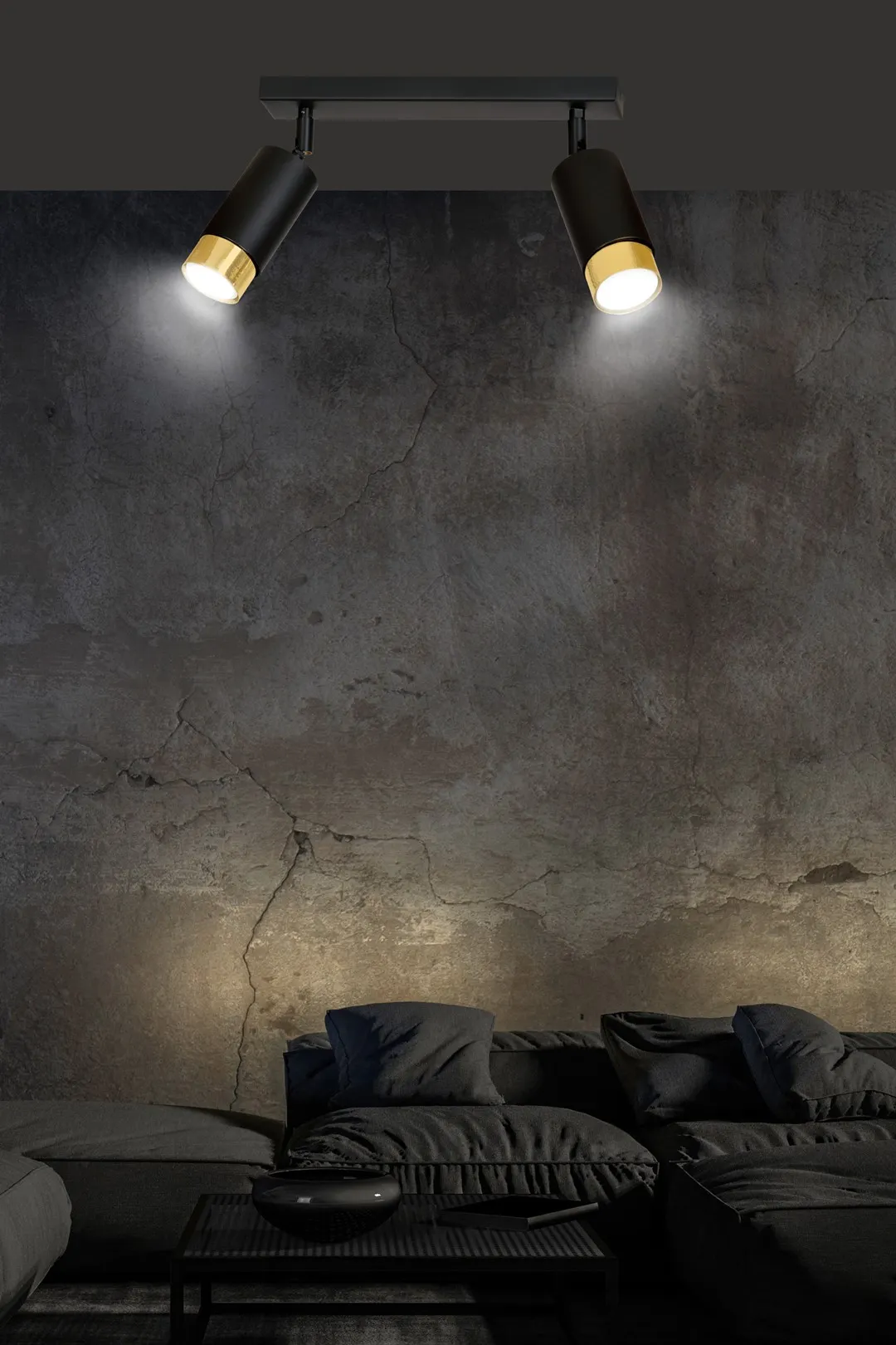 Lampa sufitowa HIRO Czarny/Złoty 965/2 - 965/2