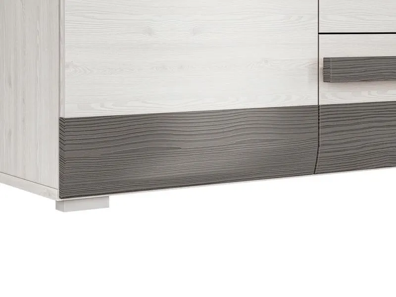 Komoda 2-drzwiowa z szufladami BLANCO 07 sosna śnieżna 138 cm - 1BLAN0701-001