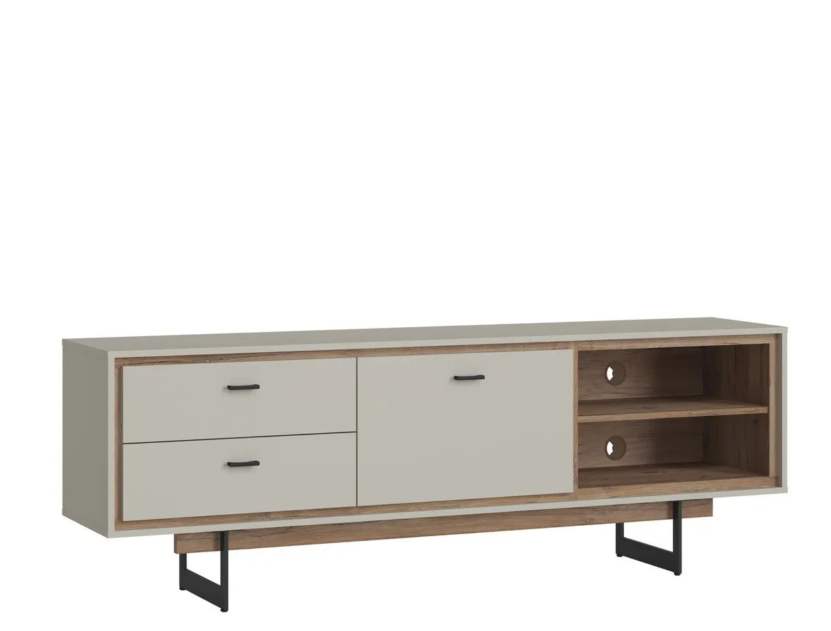 KOMODA RTV RIVERO RIVF01 SZARY KRZEMOWY/DĄB FLAGSTAFF CIEMNY