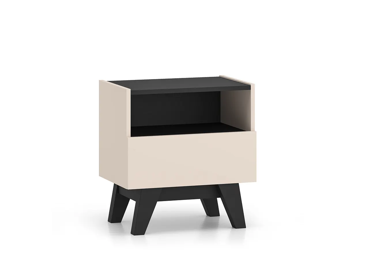 Szafka nocna z szufladą FRESHION 53x50 beżowo - czarna