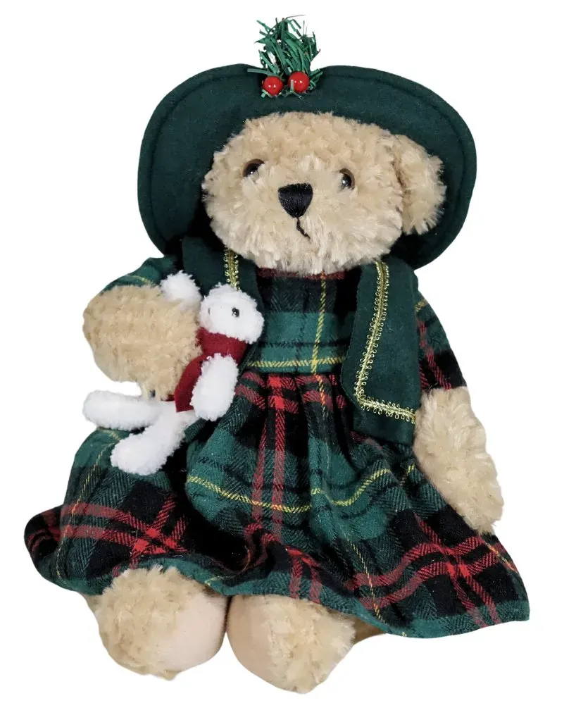 Maskotka PANI MIŚ w zielonej sukience 929 wielokolorowy