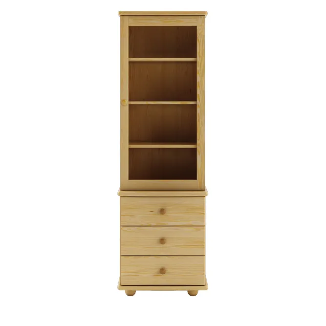 KW117 kredens/witryna/biblioteczka S58 W190 G40 sosna olcha DREWMAX