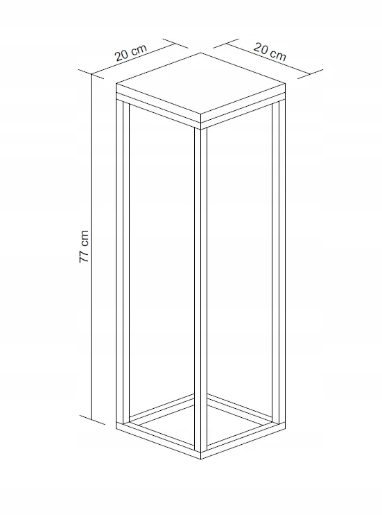 Kwietnik stojący LAVAL M metal drewno czarny naturalny - LD_TZ000044