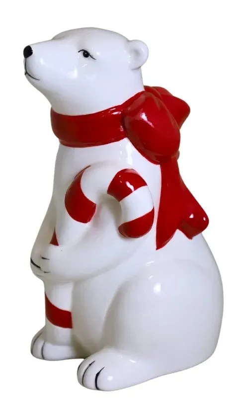 MIŚ POLARNY biały z czerwonymi szelkami ŚREDNI 86095 czerwono-biały