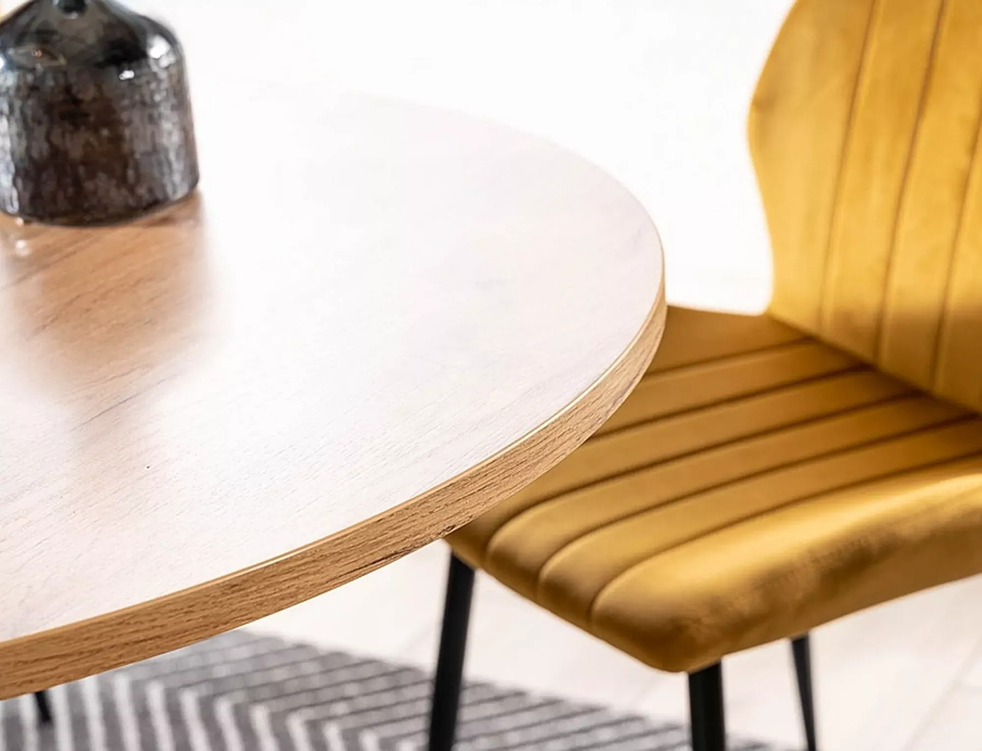 Stół okrągły rozkładany GASTON FI 100 (135) dąb artisan stelaż czarny - GASTONDAC100