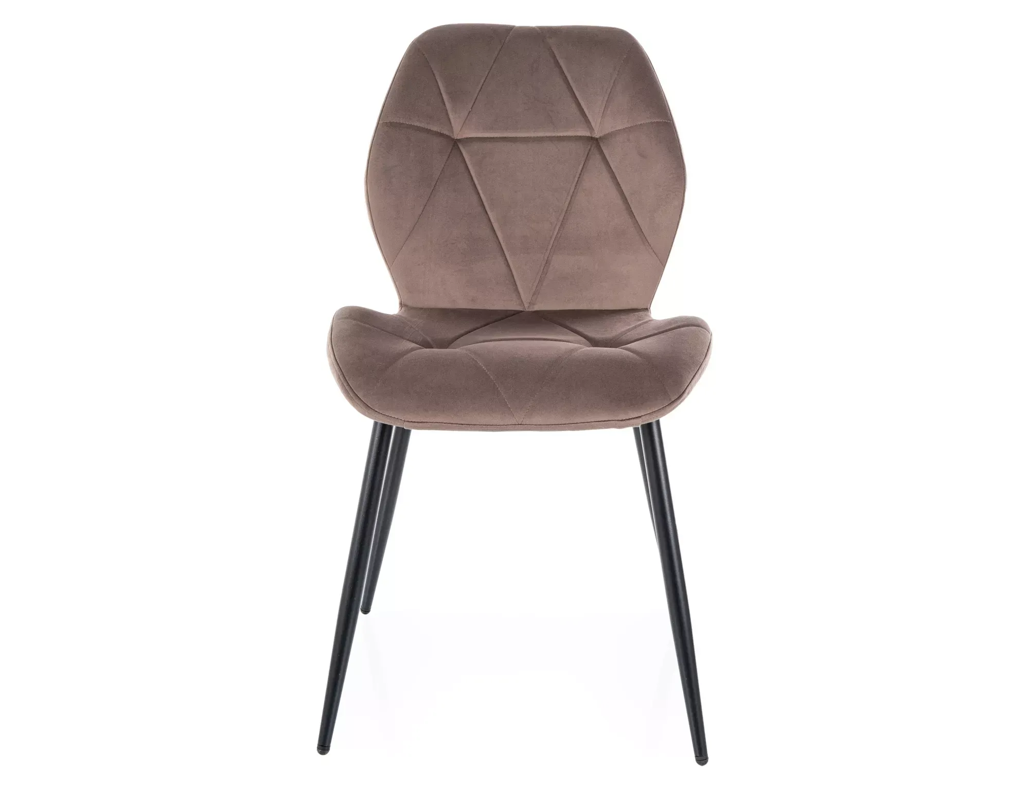 Krzesło tapicerowane RICK VELVET pikowane cappuccino/czarne nogi - RICKVCCA