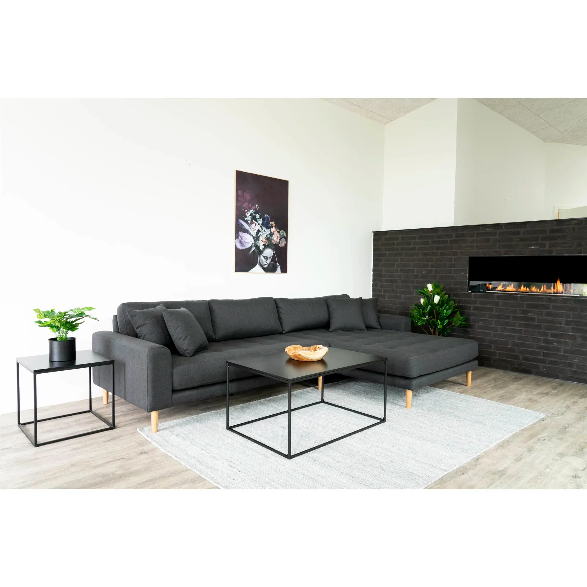 Stolik kawowy prostokątny VITA rama 60x90x45 cm - czarny — zdjęcie 7