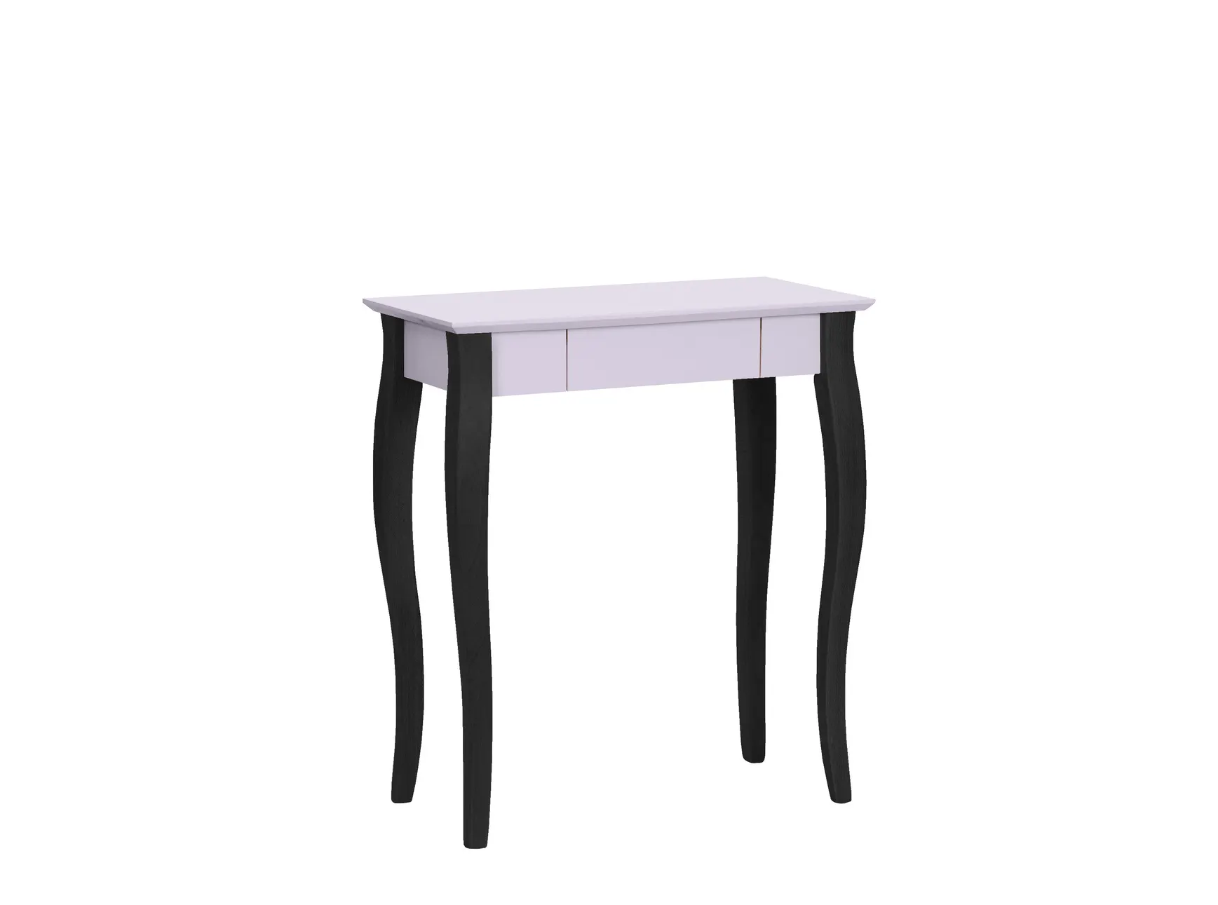 Biurko z szufladą LILLO 65x40 różowy blat/czarne drewniane nogi