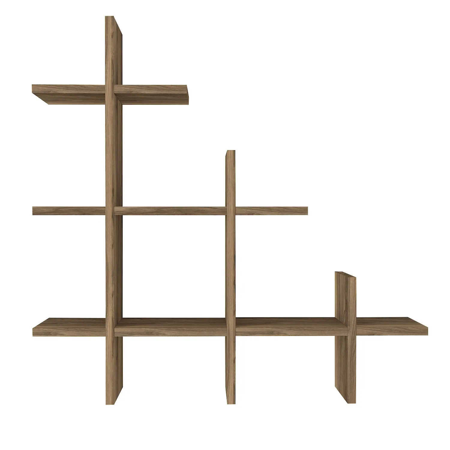 Półka ścienna drewniana kilkupoziomowa JUKE SZ82 kolor orzechowy - ASI_804TRH1608