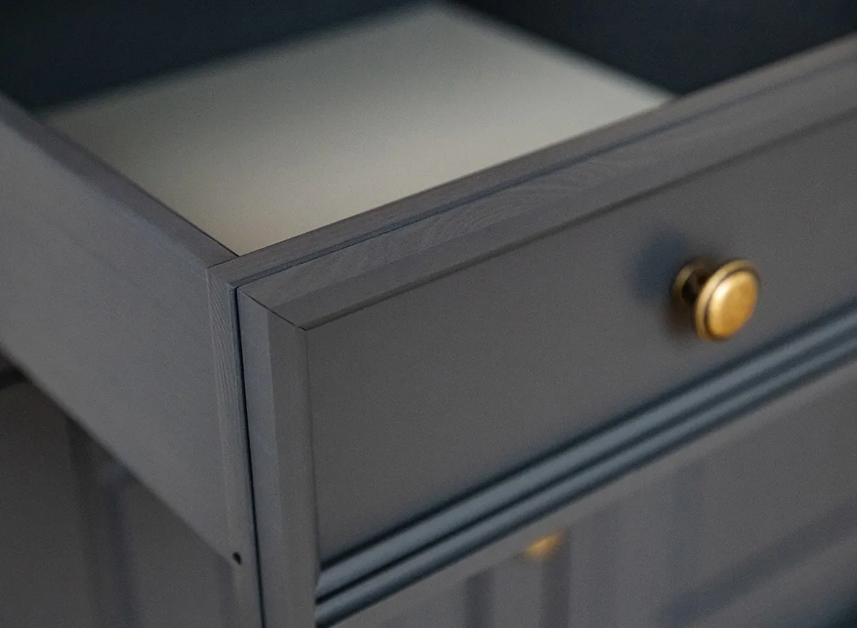 Szafka nocna z 2 szufladami BELLUNO ELEGANTE grafit – dąb - PL013G/D