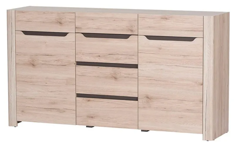 Komoda DESJO 10 2 drzwiowa z szufladami dąb sanremo brąz 170x93x42cm Meble, Szafka, kredens, Szuflada, Komoda