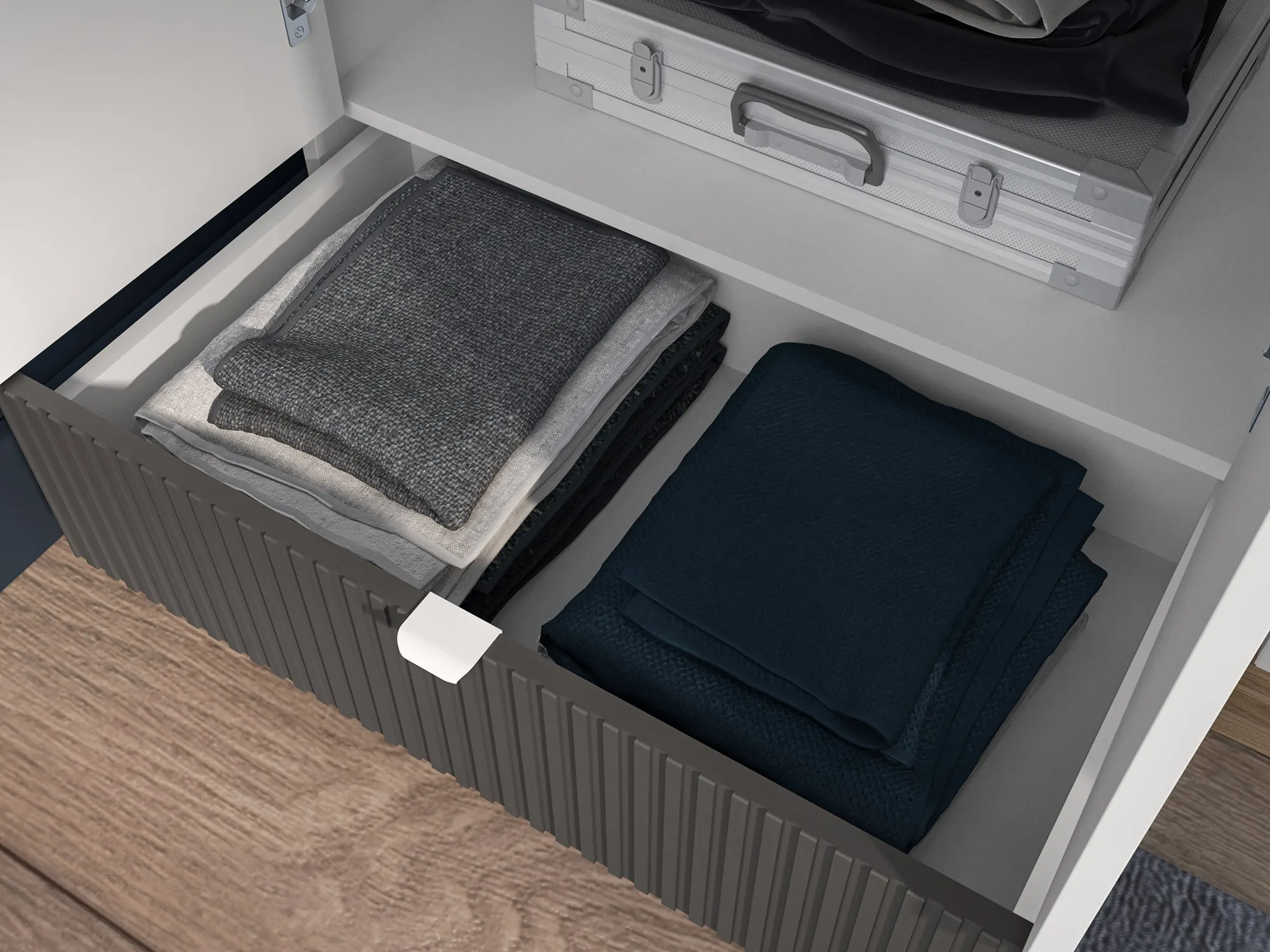 Szafa 3-drzwiowa z 1 szufladą TORINO 01 Biały, Castello, Grafit - 1TORI01-001