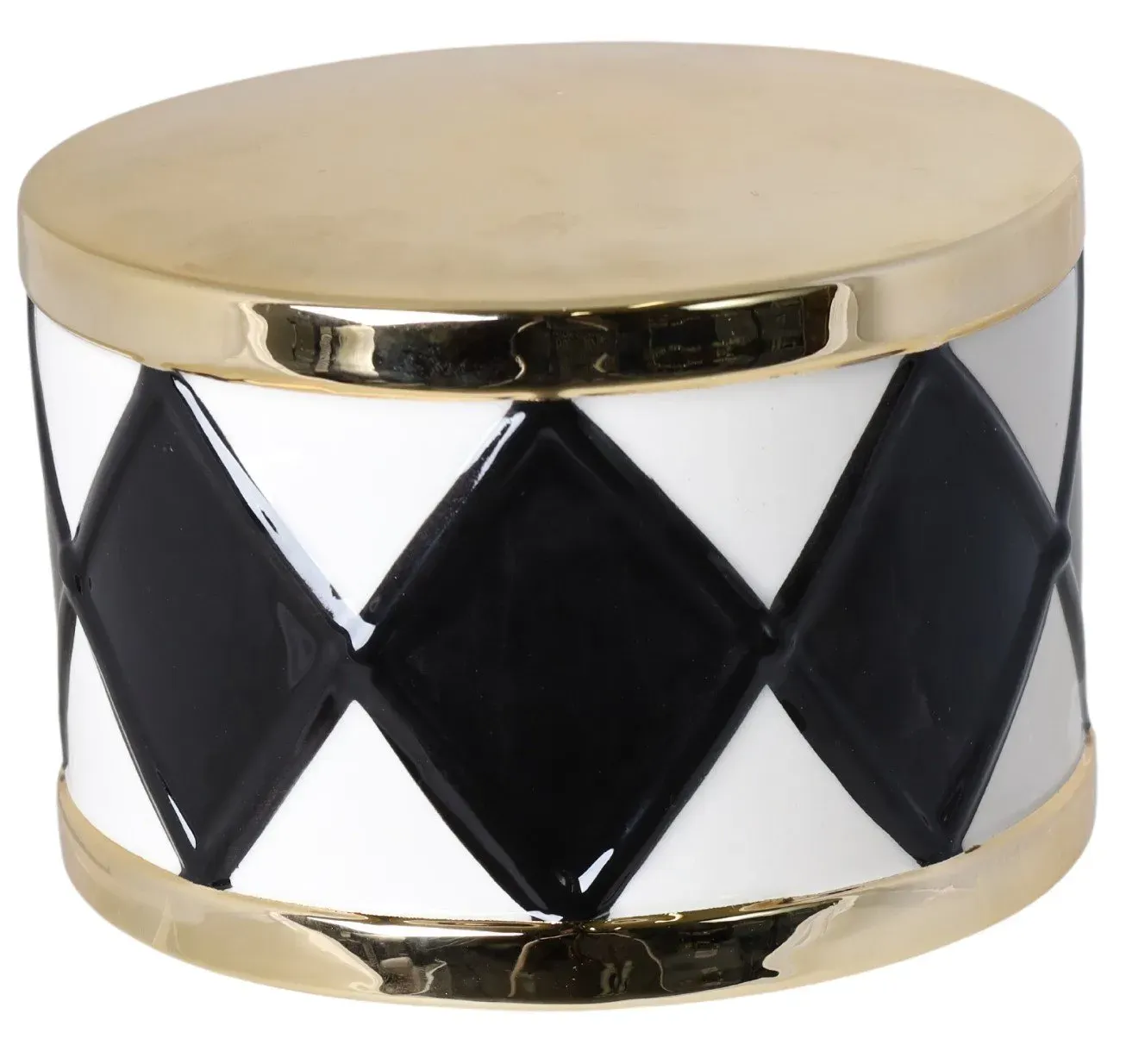 BĘBENEK ceramiczny 55 biało-czarno-złoty