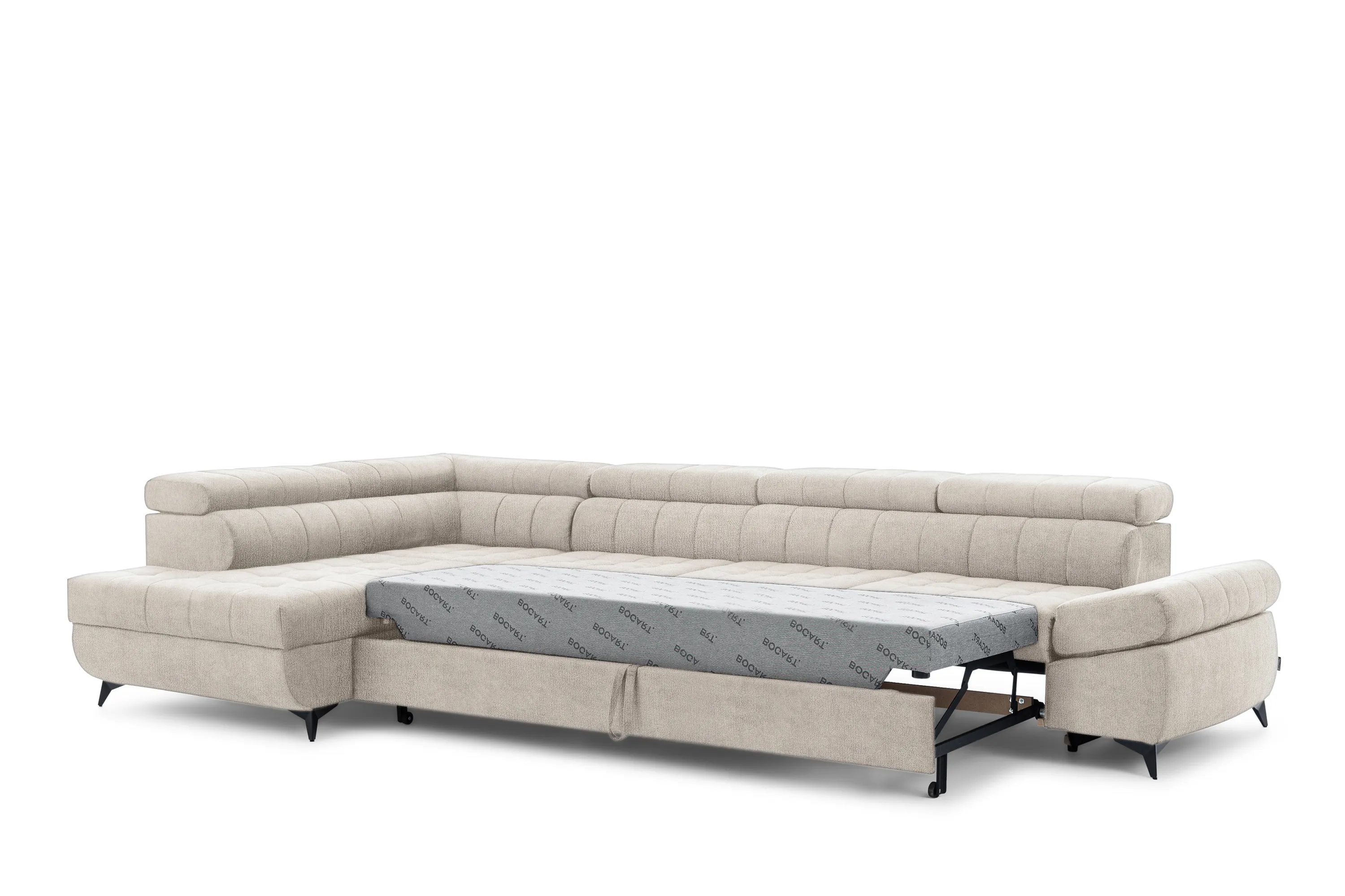 Narożnik lewostronny VALORIS MAXI regulowane zagłówki i podłokietniki tkanina Perfect harmony 07 beżowy - B_168601