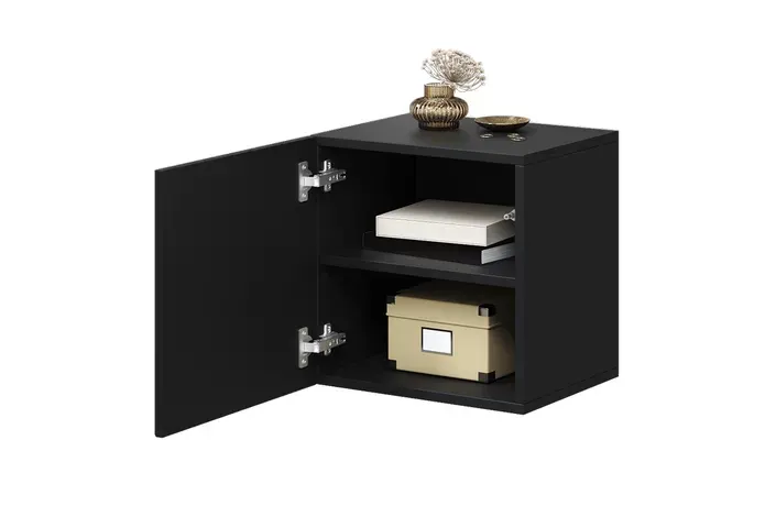 Szafka wisząca ASHA 40 1D - czarny mat - ryflowany front - B_57640