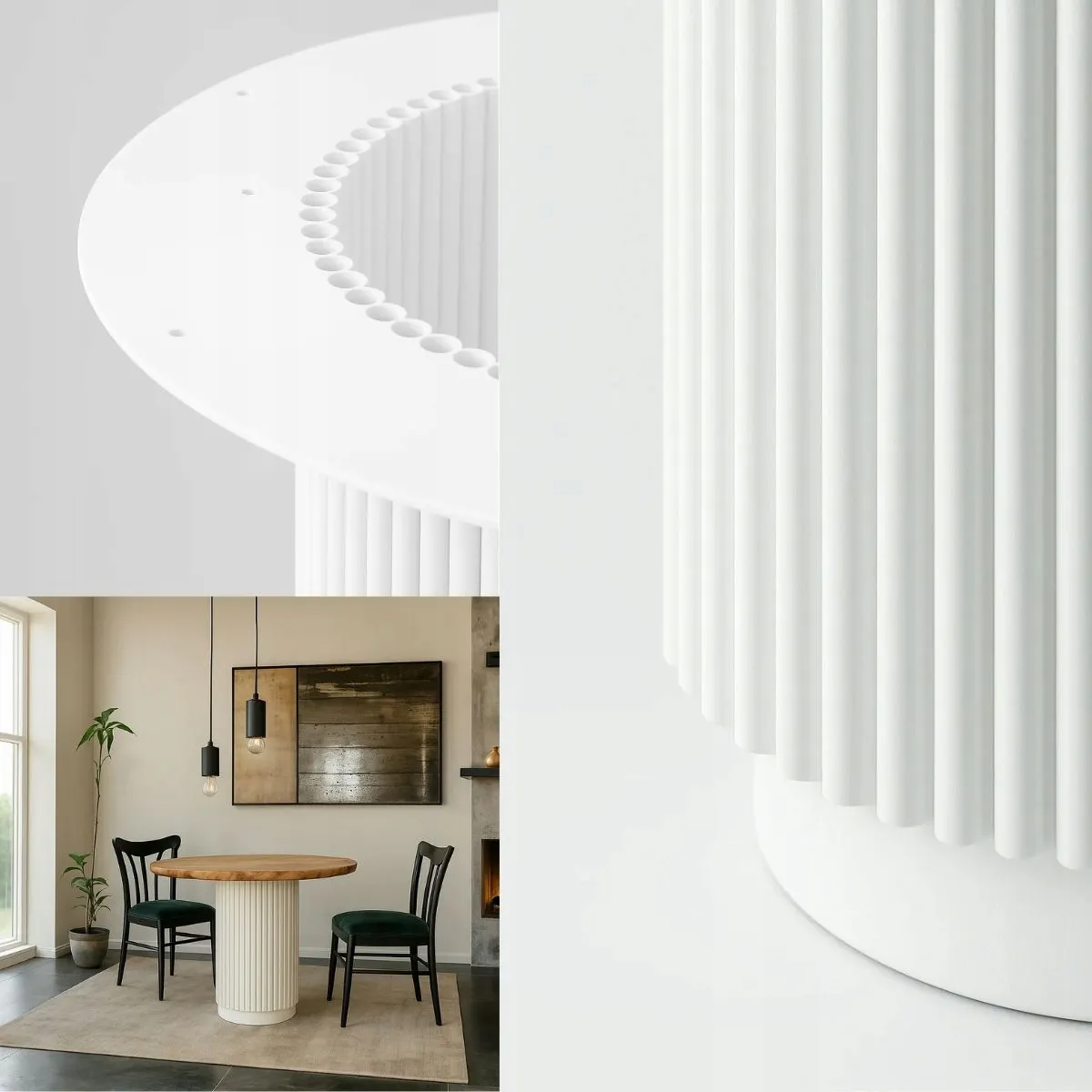 Noga do stołu metalowa TARRAGONA stelaż pod blat biały - LD_TZ000576