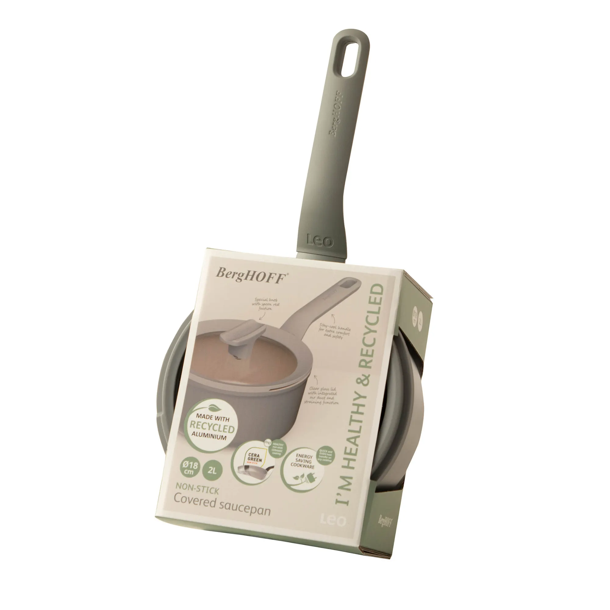 Rondel LEO z pokrywą BALANCE ECO 18 cm 2 L szary — zdjęcie 9