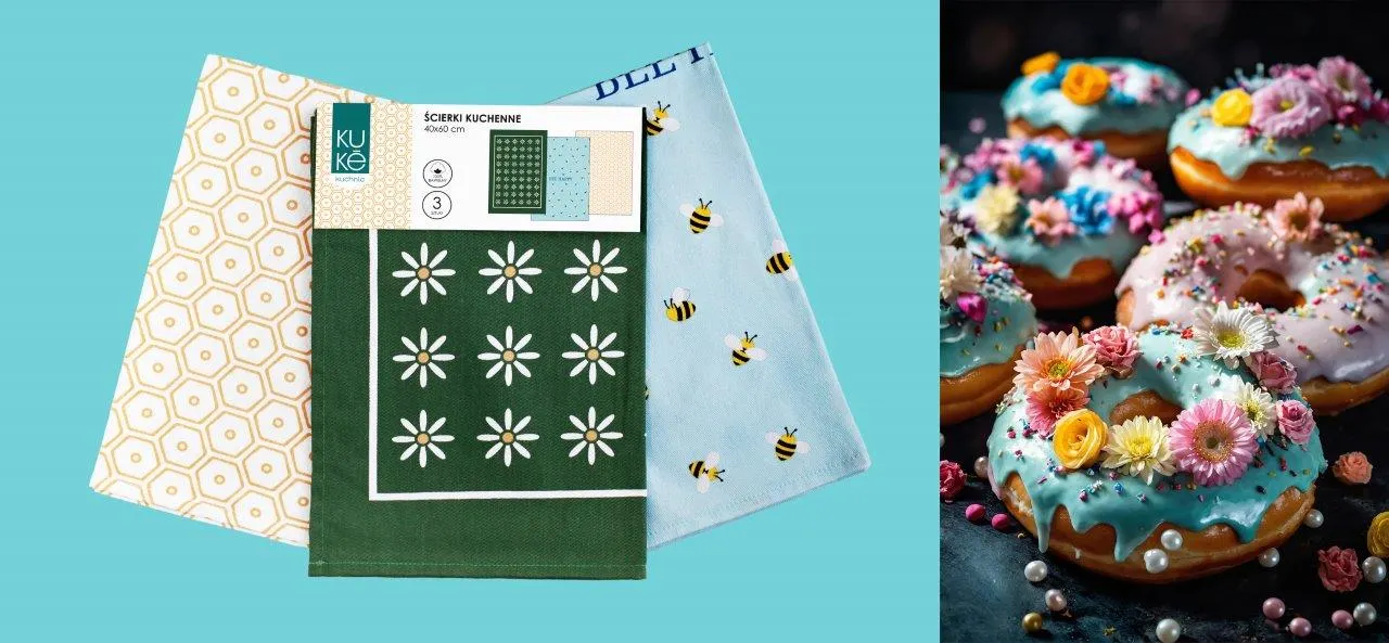 Ścierka zestaw 3 szt. KUKE 026 pszczółki 40x60 wielokolorowy - FARO_30852