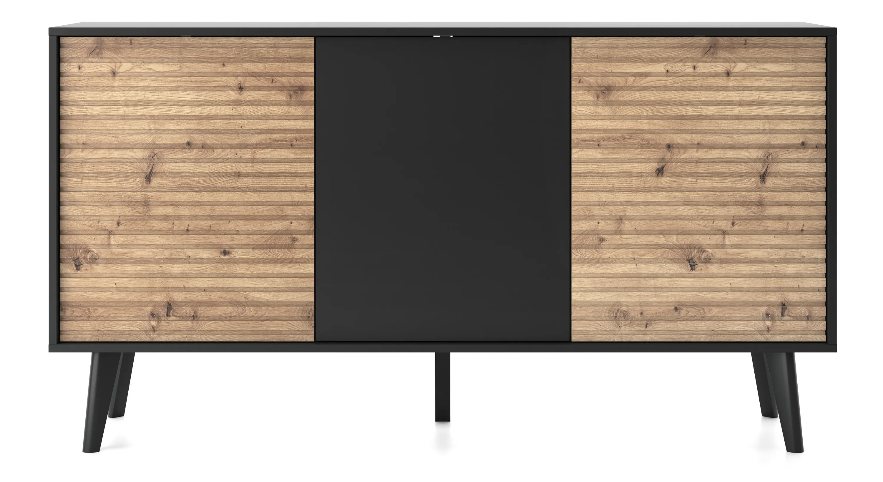 Komoda 3-drzwiowa WILLOW Dąb artisan, Czarny - WILLOW_K154_ARTCZ