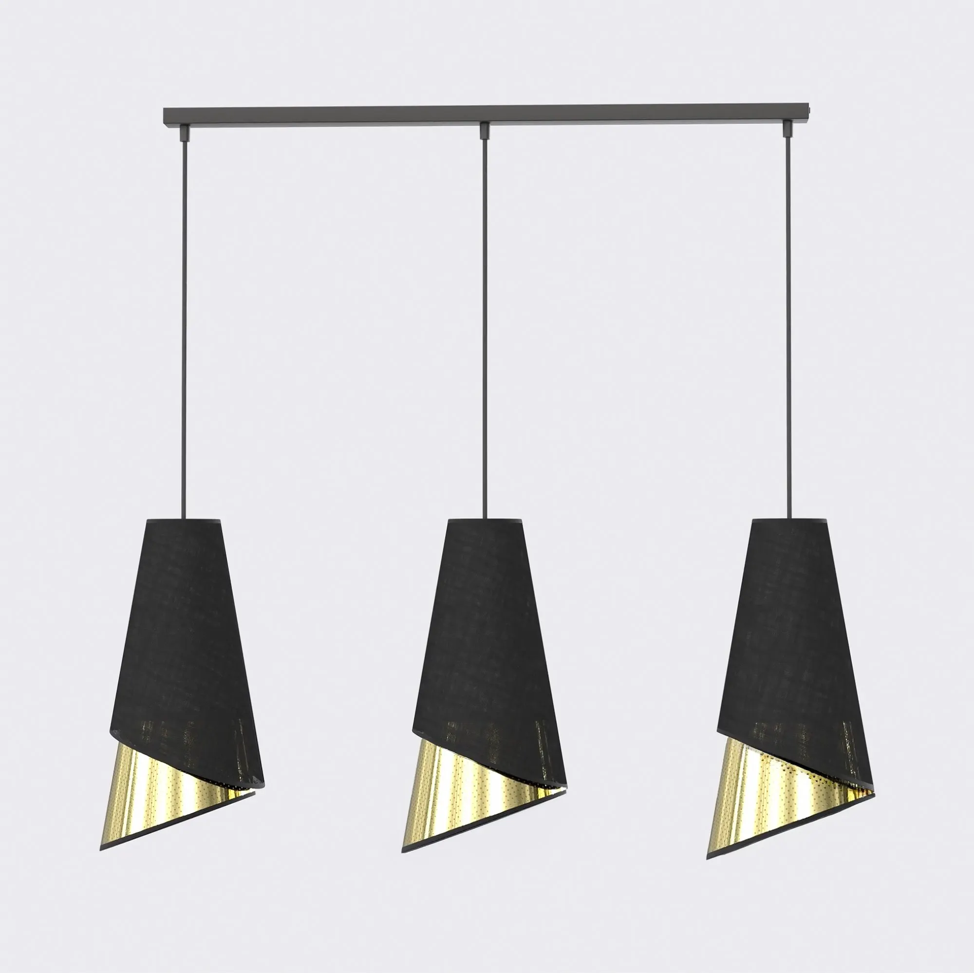 Lampa wisząca z perforowanym kloszem MODA 3 złoty czarny Lampa wisząca z perforowanym kloszem MODA 3 złoty czarny