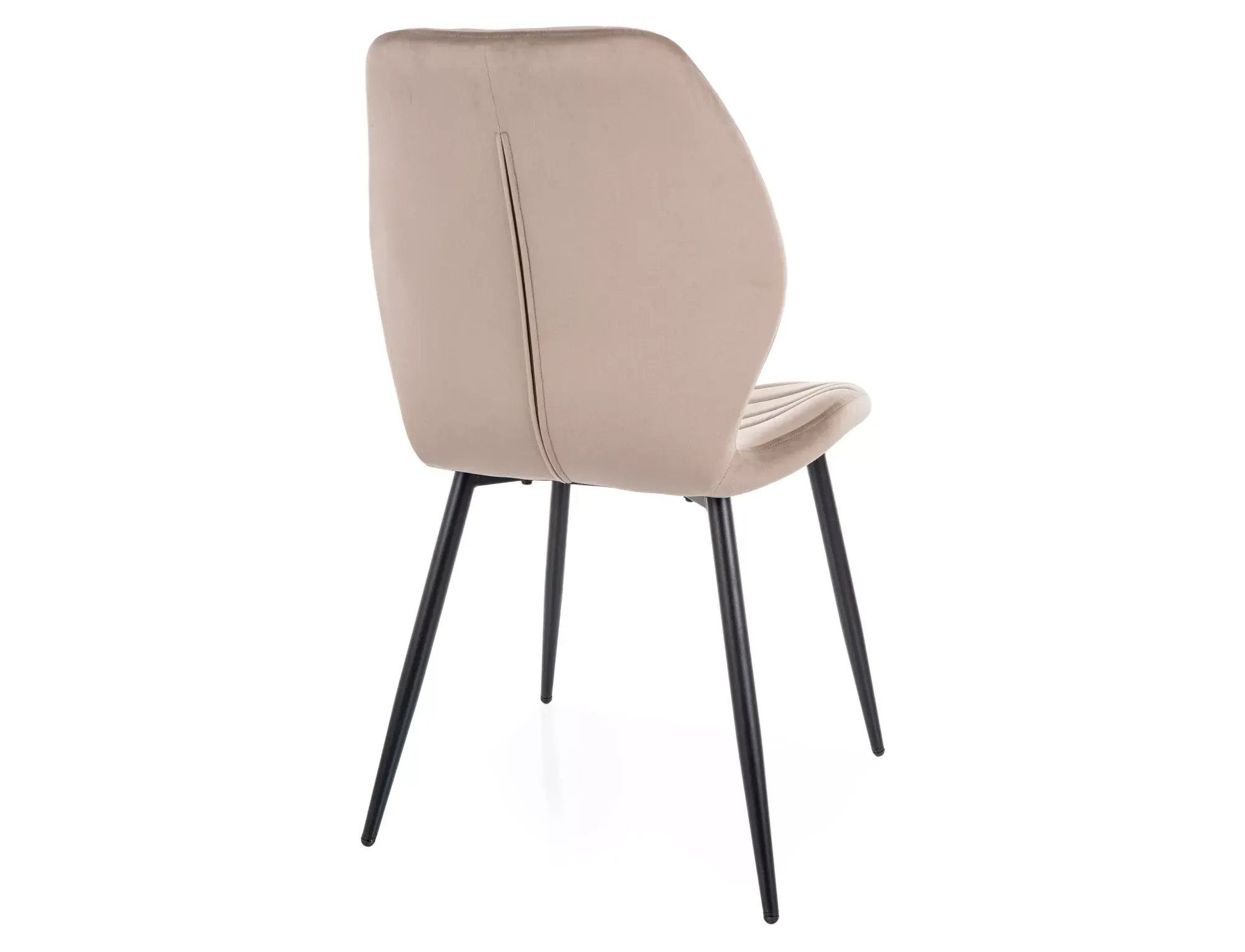 Krzesło tapicerowane MIKE VELVET pikowane ciemnobeżowe/czarne nogi - MIKEVCCB
