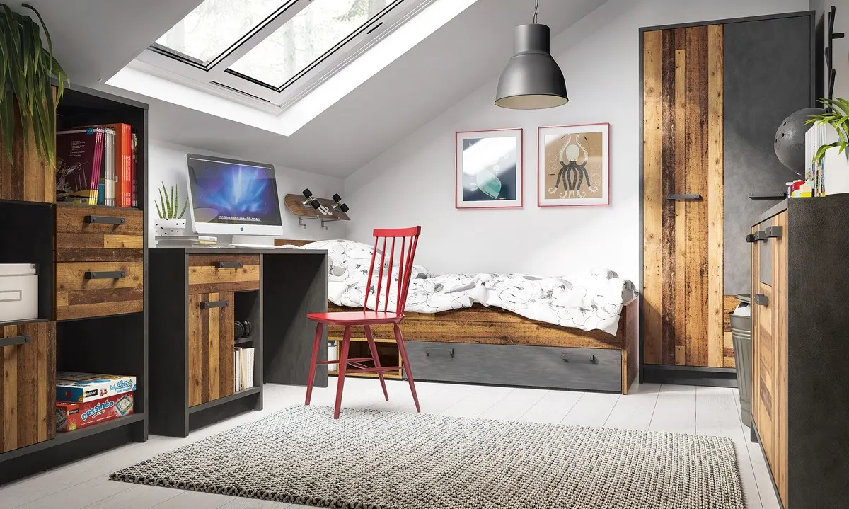 SZAFA 2-drzwiowa NUBI NUBS01 MATERA CIEMNA/ OLD STYLE - 6000000007874