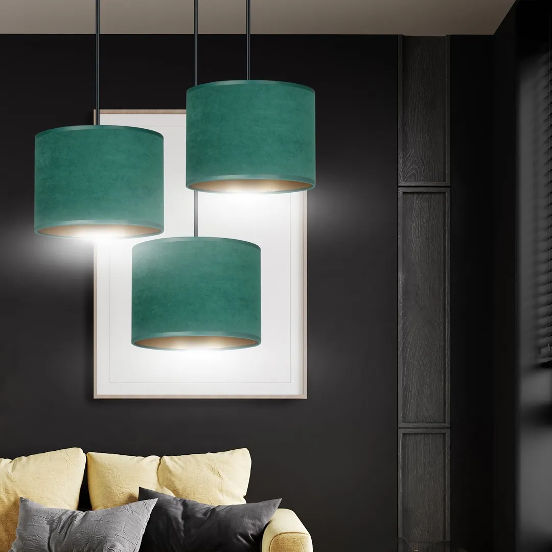 Lampa wisząca HILDE 3 PREM czarny zielony — zdjęcie 7