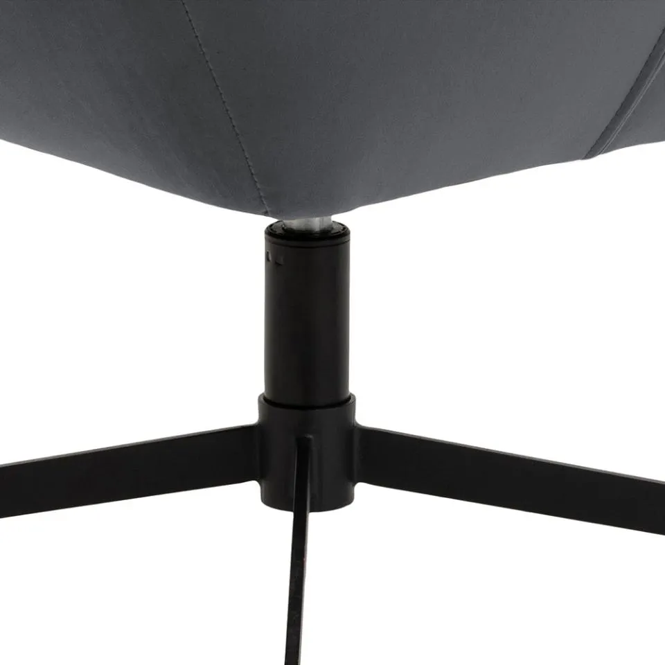 Fotel obrotowy pikowany LUCY Szary - 0000086682