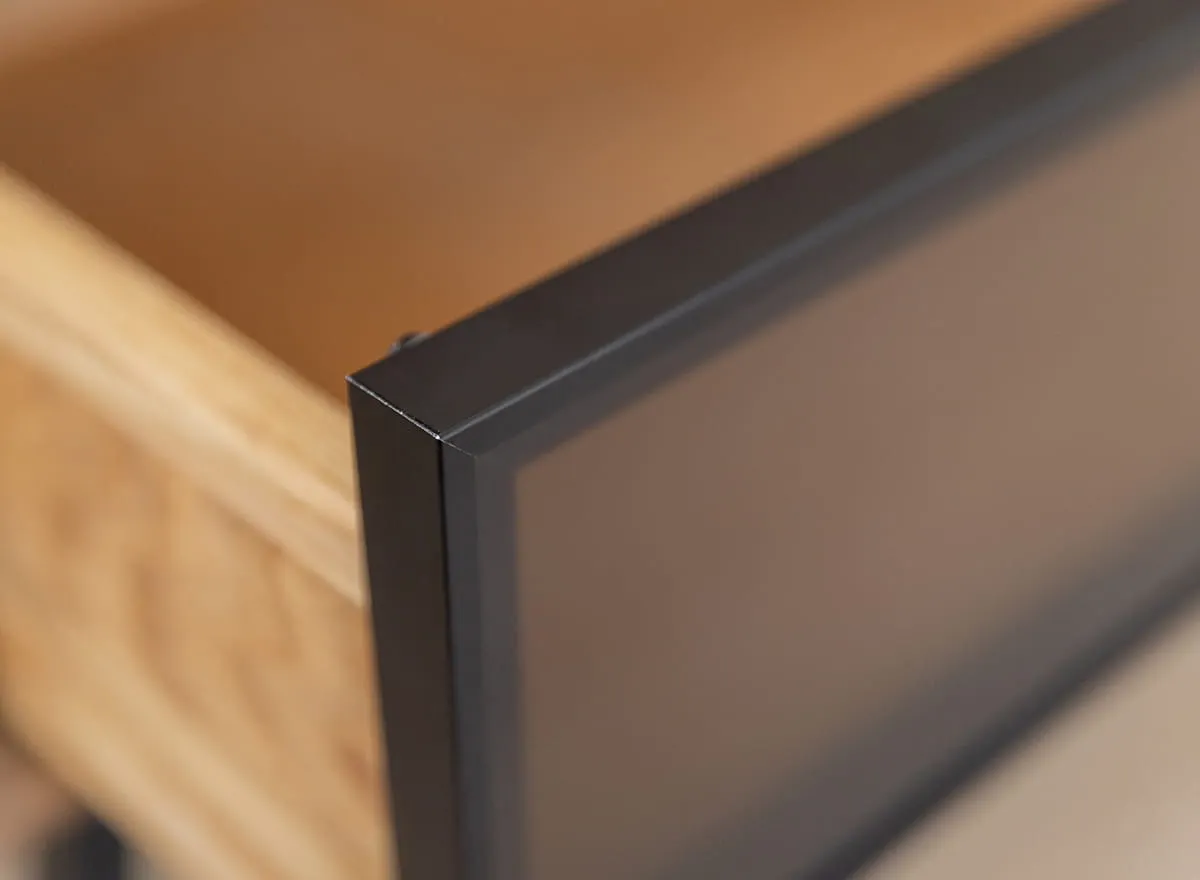 Szafka RTV MODERN LOFT z przeszkleniem i szufladą 160x50x54 cm - dąb olejowany - PLMOL08S