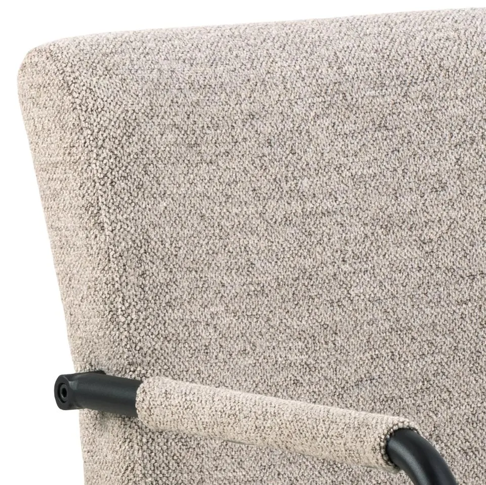 Krzesło MORGAN Beżowy, Czarny - zamek błyskawiczny, sprężyny kieszeniowe ( zestaw 2 sztuk ) - 0000098282