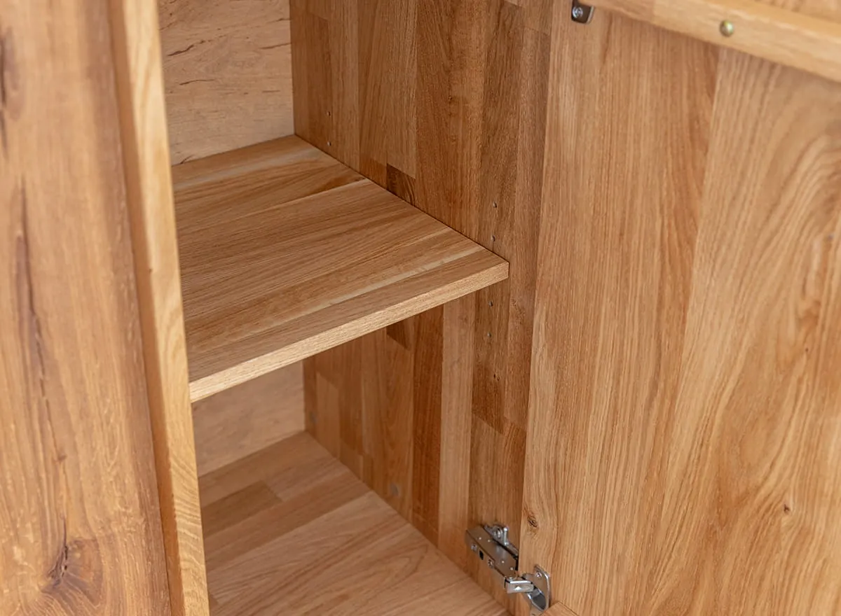 Komoda dębowa COLLODI 4-drzwiowa z oświetleniem 165 - dąb olejowany - ZICOL04