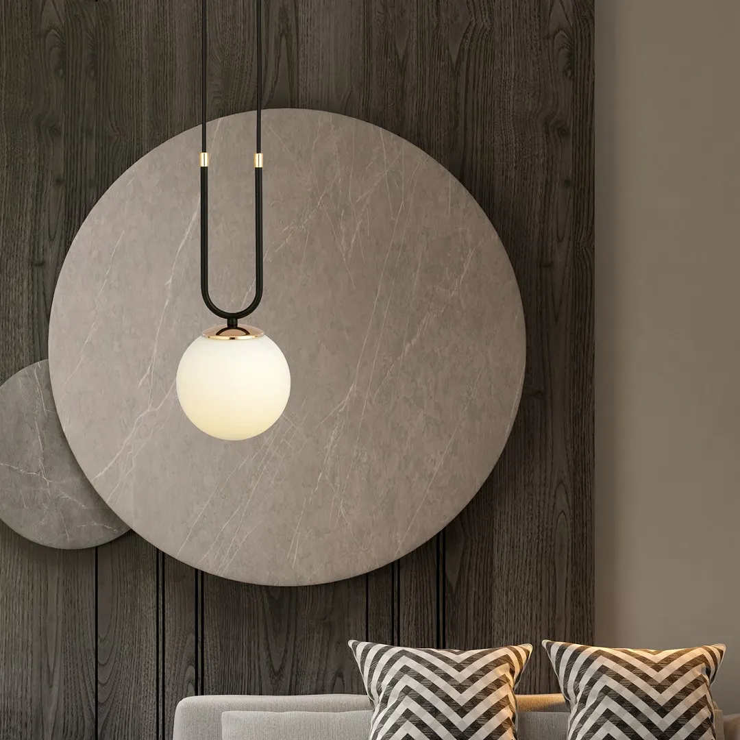 Lampa wisząca GLAM 1 czarny biały — zdjęcie 3