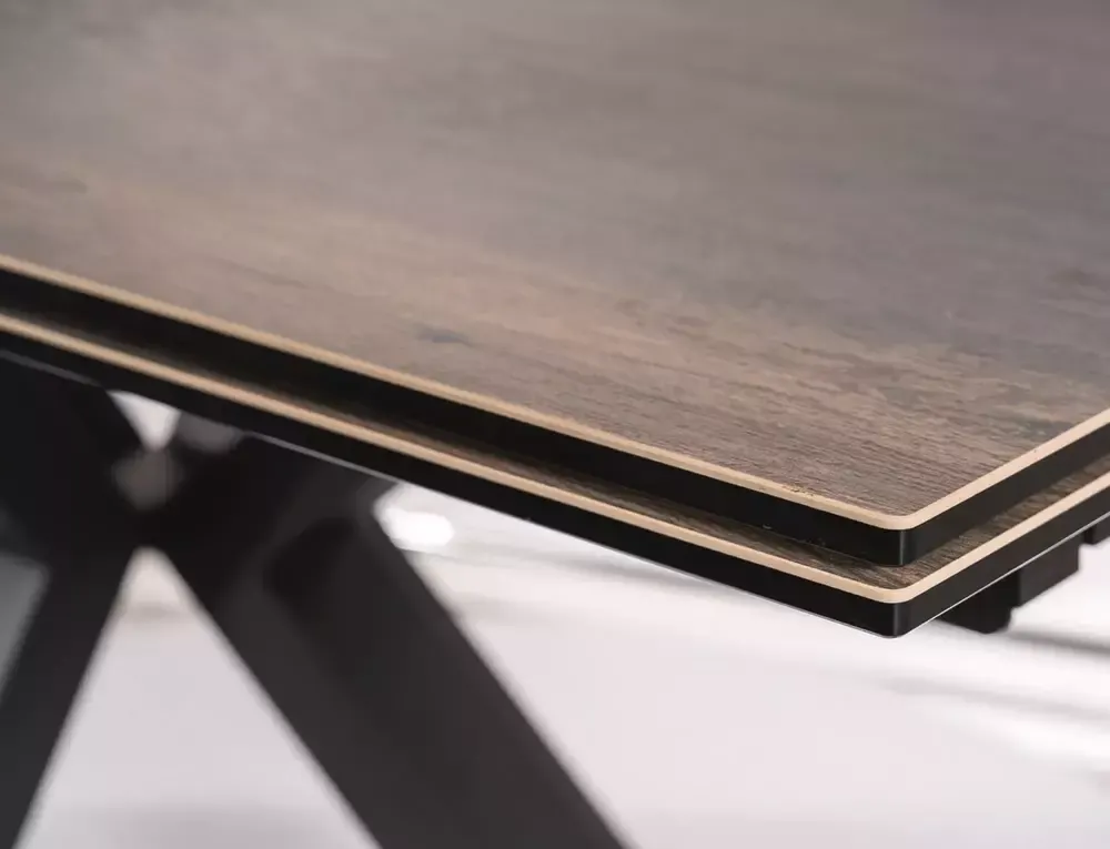 Stół rozkładany COLUMBUS CERAMIC 90x160-240 cm brązowy efekt drewna - COLUMBUSCBRC160