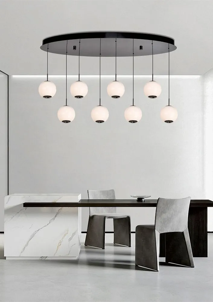 Lampa wisząca LUBERON ósemka owalna LED czarny chrom — zdjęcie 2