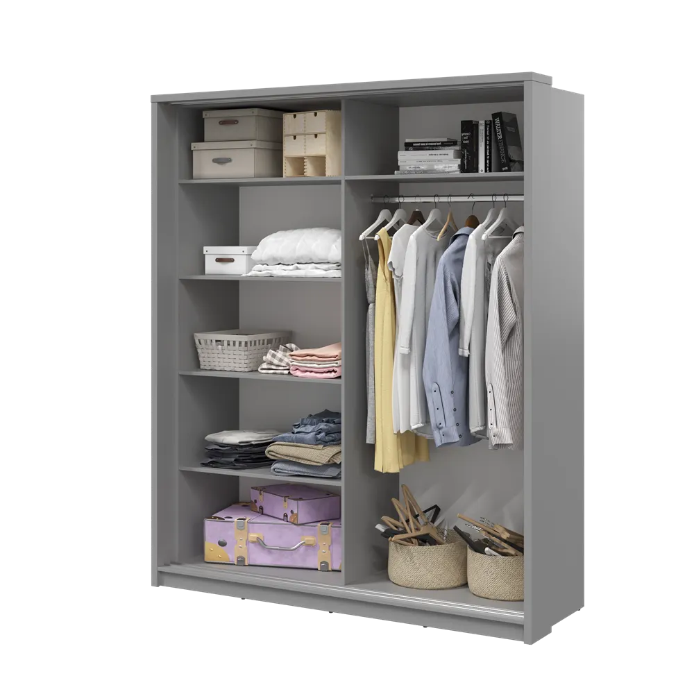 Szafa 2-drzwiowa z lustrem ARTI AR-25 180cm szara - AR25S