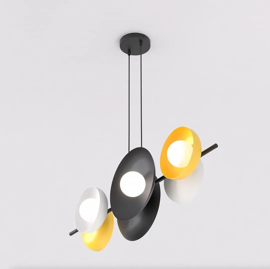 Lampa wisząca metalowa VOLUM 6 BL MIX wielokolorowa — zdjęcie 3