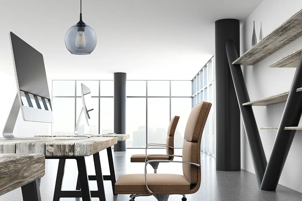 Lampa wisząca CUBUS czarna z przyciemnionym transparentnym szklanym okrągłym kloszem 105x18cm - TK_6081