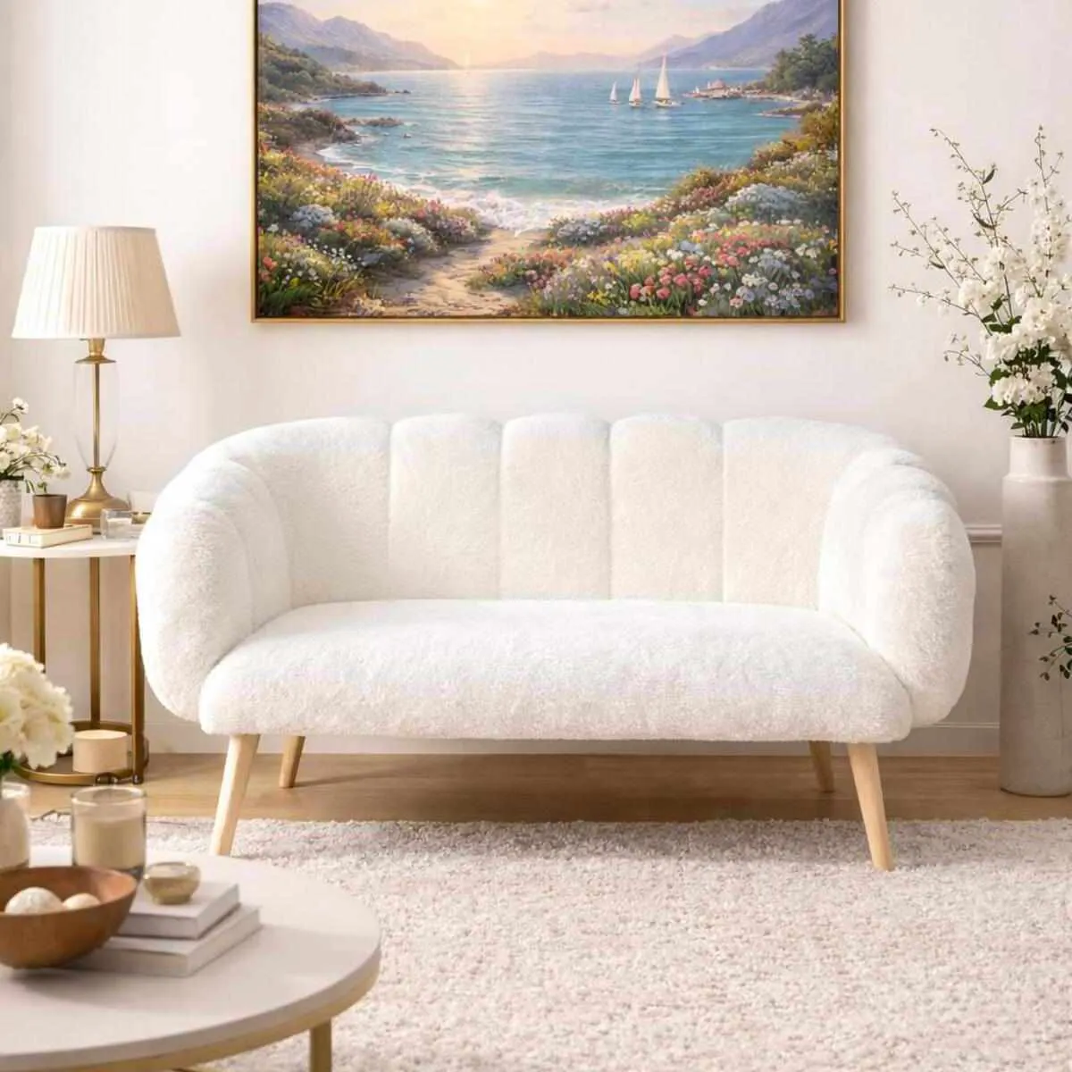 Sofa 2-osobowa LOTUS Wellsoft biała - ASI_251BLS1153