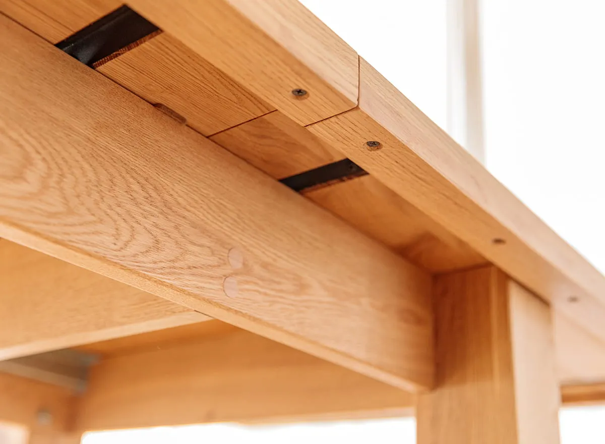 Rozsuwany stół dębowy GROSSI rozkładany 90x160-250 - dąb olejowany - GROSSI160X90