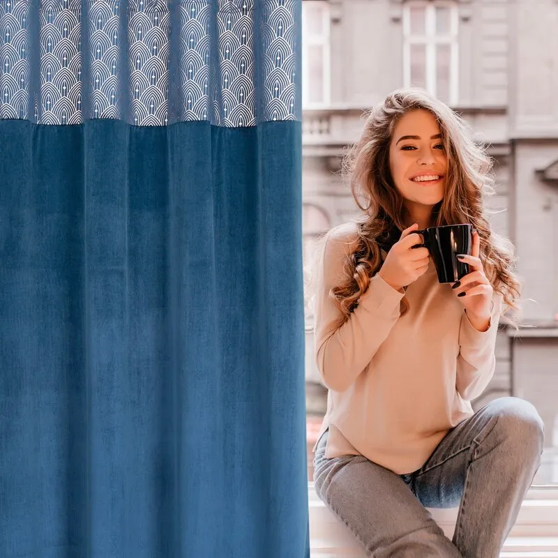 ZASŁONA GOTOWA D91 AGNES 140X250 CM GRANATOWY - EU_388484