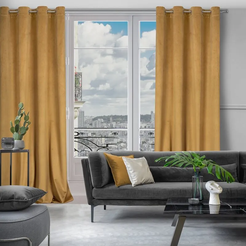 ZASŁONA GOTOWA LILI 140X250 CM ŻÓŁTY - EU_384153