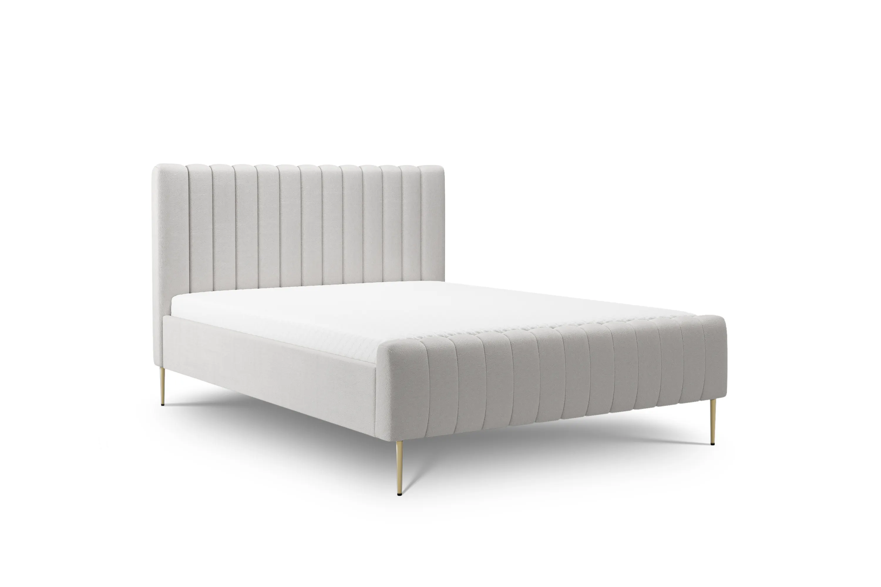 Łóżko Nicole / 120x200 / Leo 03 / złote nogi - beżowy