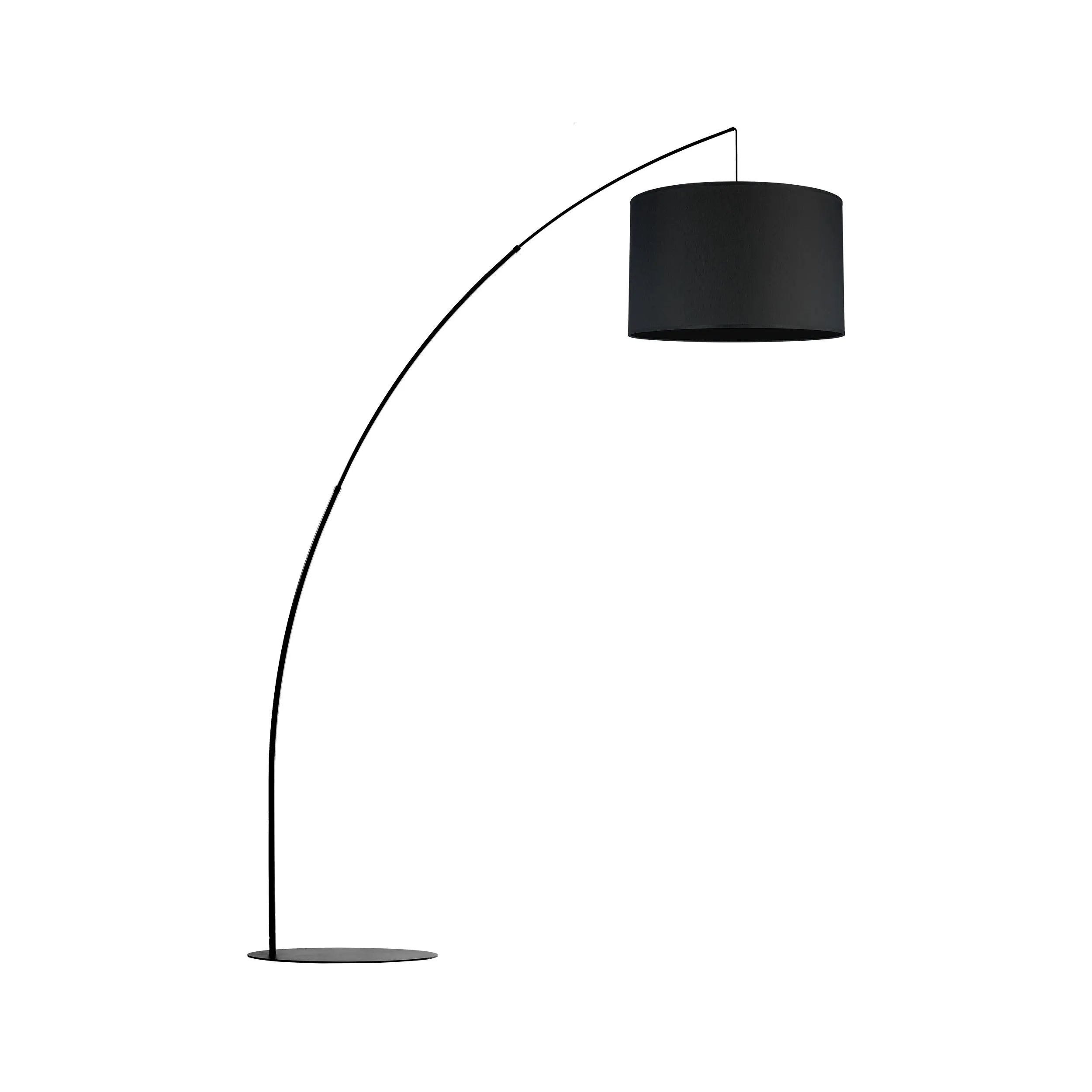 Lampa podłogowa MOBY czarna na metalowym ramieniu 245x190x60cm