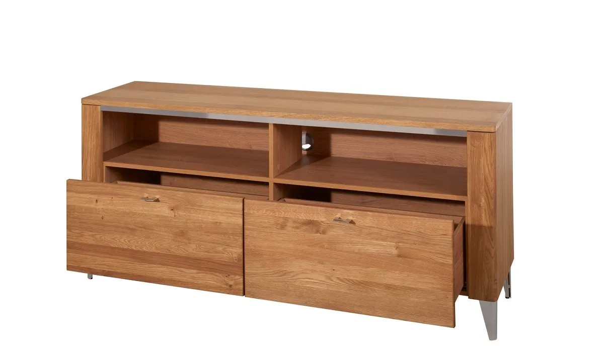 Szafka RTV LATINA 25 drewniana z szufladami - dąb miodowy 155x70x42cm - TH-100-1469