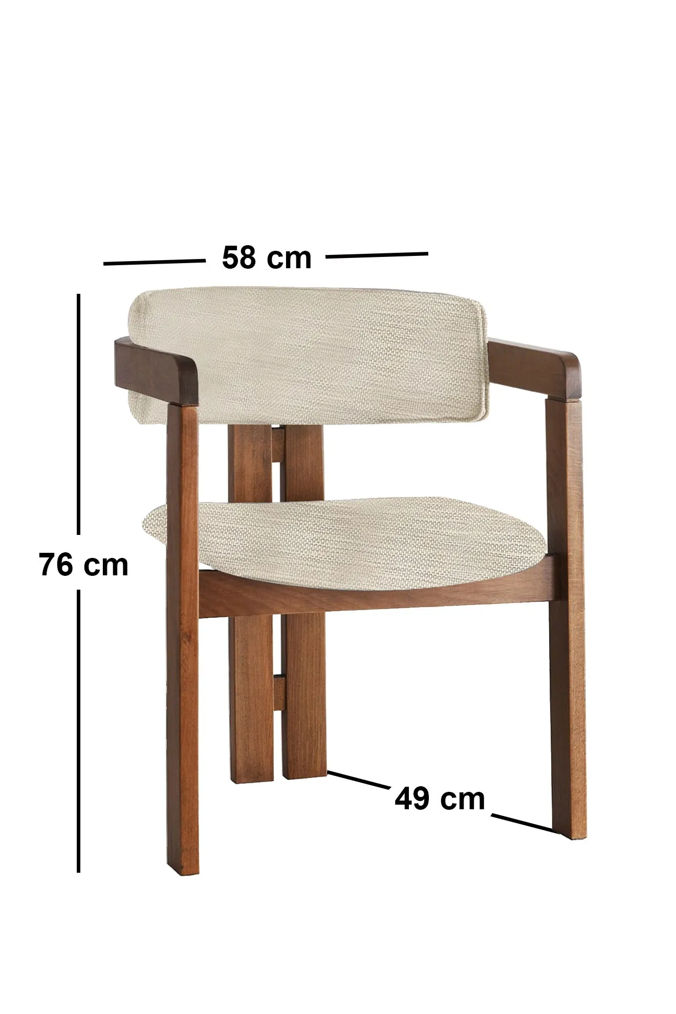 Krzesło drewniane z podłokietnikami CO - 015 orzech jasnoszare - ASI_974NMB1771