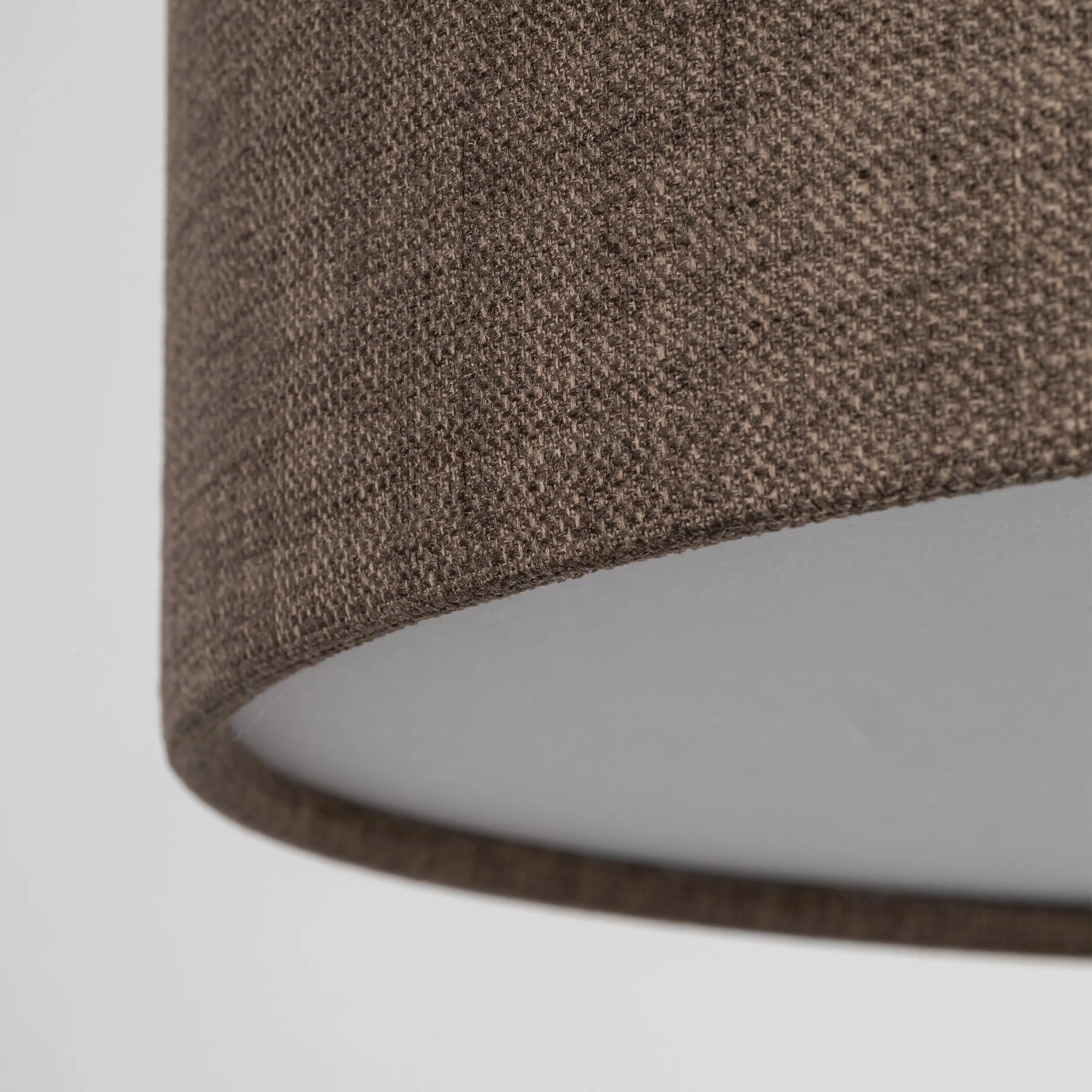 Lampa sufitowa EARTH brązowa z tkaniny z białym kloszem 60x17cm - TK_10165