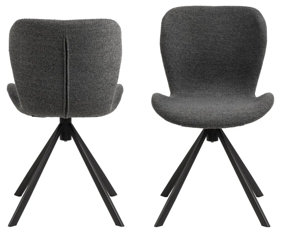 Krzesło obrotowe DOREN Antracytowy- zamek błyskawiczny, Czarny ( zestaw 2 sztuk ) - 0000103477